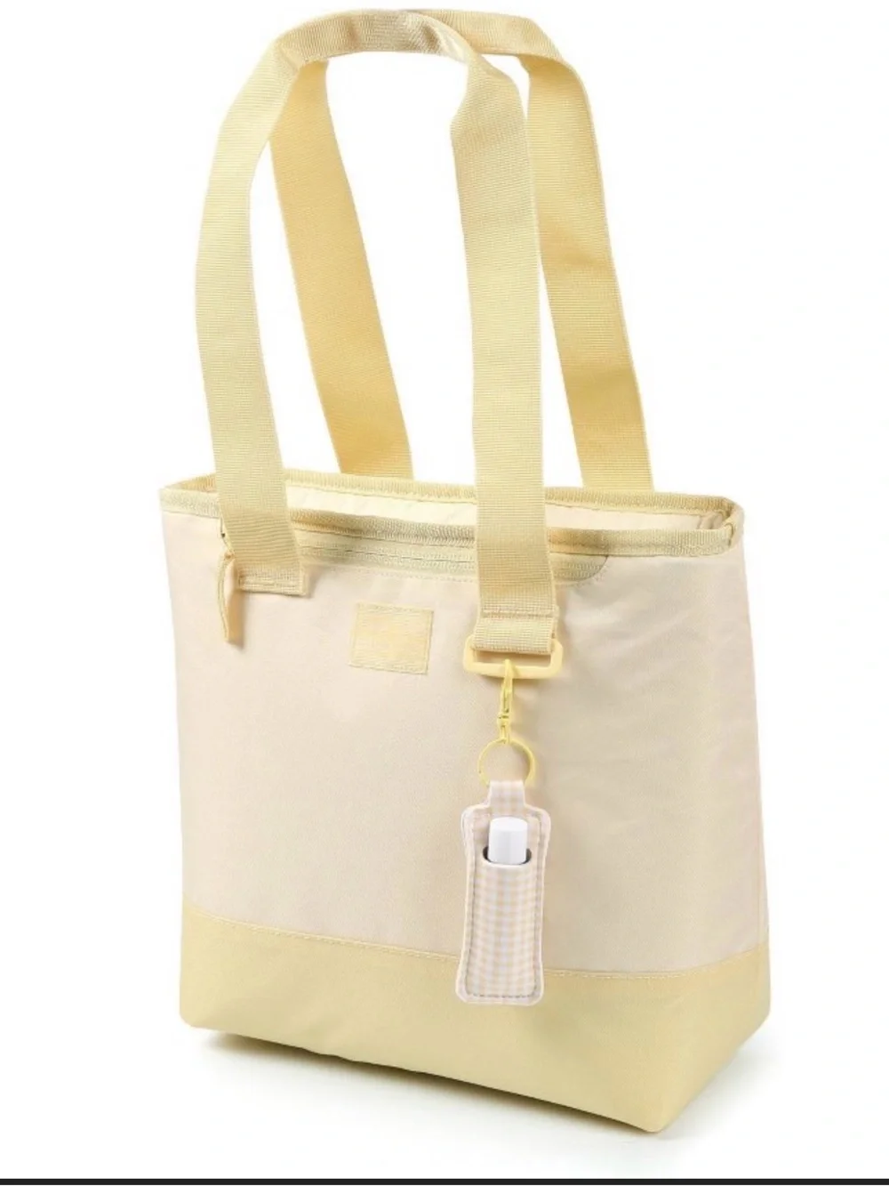 Cream Canvas Tote with Detachable Charm